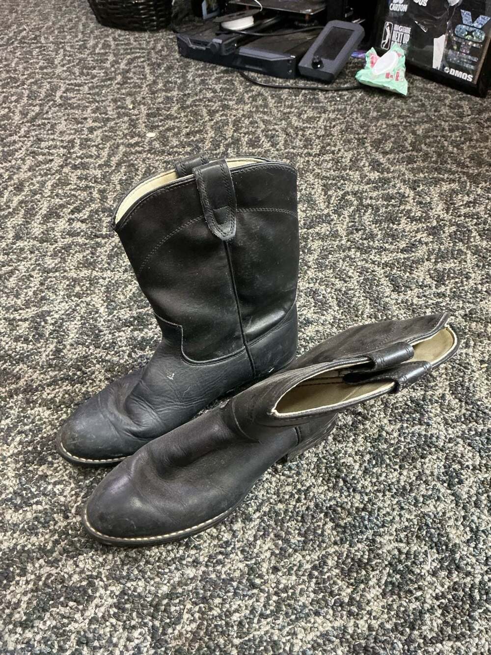 Texas Boots B2800 Men's Black Leather Western Cowboy Boots